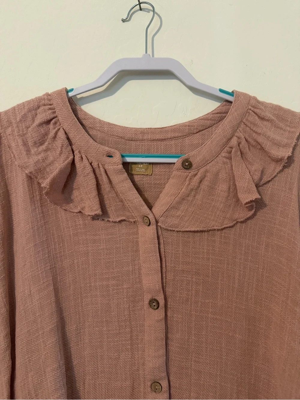 Free People Rose Dust Gauze Lounge Set, Shirt & Shorts, Small NWOT